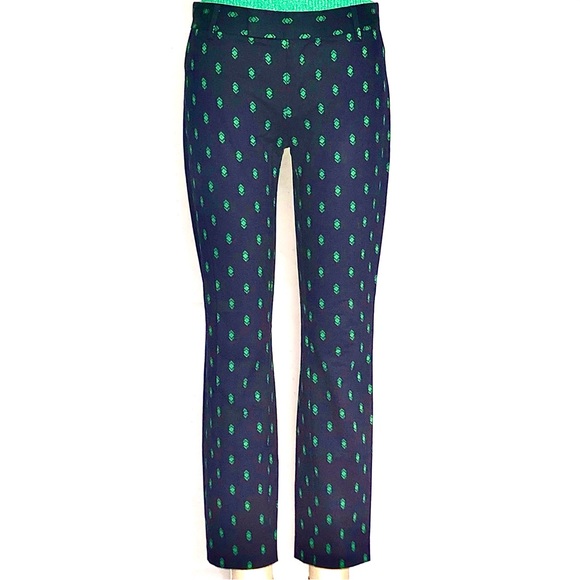 Like New Gap Slim Fit cropped flat front graphic blue green pants size 00 - Picture 5 of 9